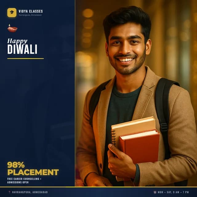 Coaching institute post highlighting a 98% placement record