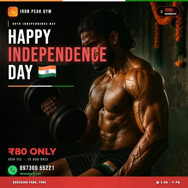 Independence Day post for a gym with a membership offer